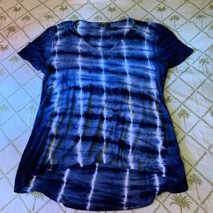 Tryst blue tie dye short sleeve top